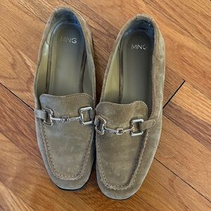 Mango Suede Tan Loafers